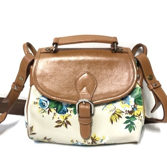 Kenzo Handbags - Kenzo Paris Floral and Tan Small Crossbody Bag